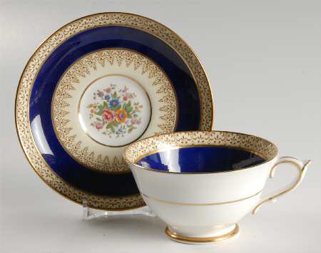 Grecian Blue Footed Cup & Saucer Set