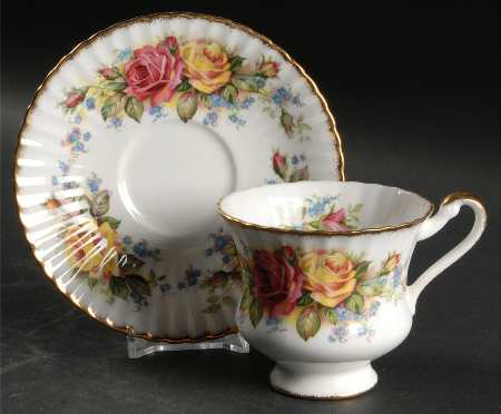 Grandma Roses Footed Cup & Saucer Set