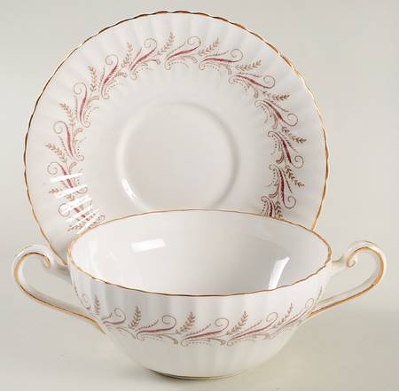 Harmony Red Flat Cream Soup Bowl & Saucer Set