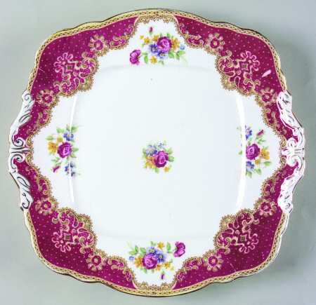 Honiton Red Handled Cake Plate