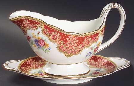 Honiton Red Gravy Boat & Underplate