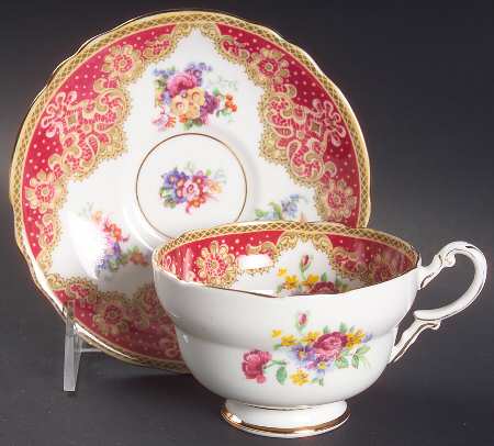 Honiton Red Footed Cup & Saucer Set
