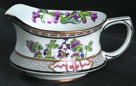 Indian Tree (Smooth, Gold Trim) Gravy Boat