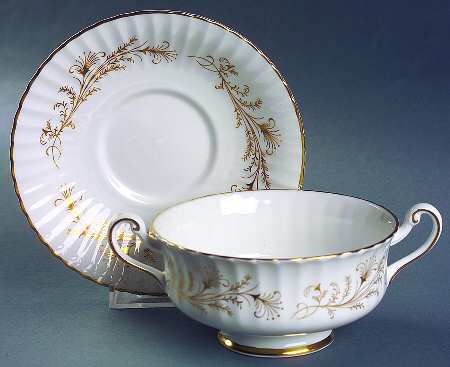 Lafayette Footed Cream Soup Bowl & Saucer Set
