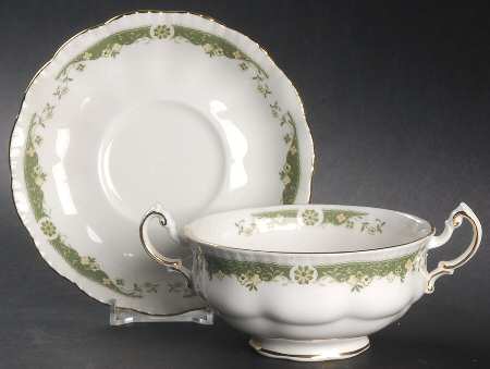 Lynwood Footed Cream Soup Bowl & Saucer Set