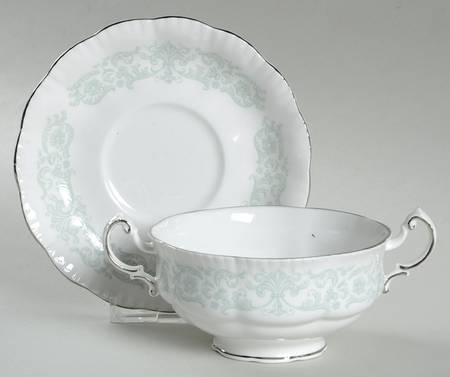 Melanie Footed Cream Soup Bowl & Saucer Set