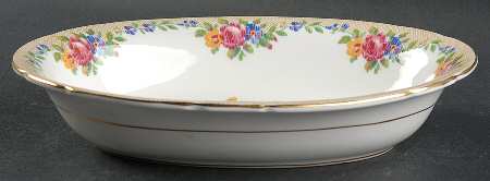Minuet (White Background) 10" Oval Vegetable Bowl