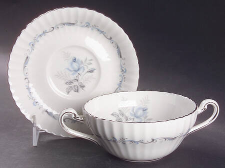 Morning Rose Flat Cream Soup Bowl & Saucer Set