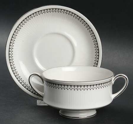 Olympus Footed Cream Soup Bowl & Saucer Set