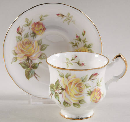 Peace Rose Footed Demitasse Cup & Saucer Set