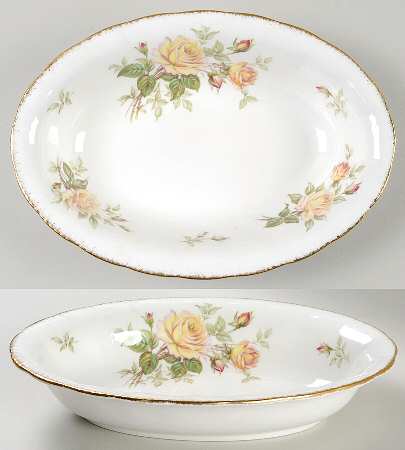 Peace Rose 10" Oval Vegetable Bowl