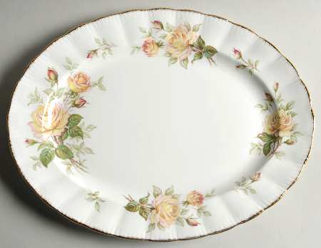 Peace Rose 15" Oval Serving Platter