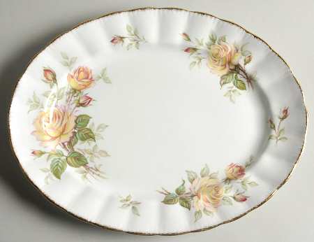 Peace Rose 13" Oval Serving Platter