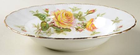Peace Rose Large Rim Soup Bowl