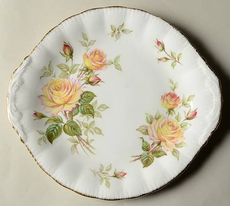 Peace Rose Handled Cake Plate