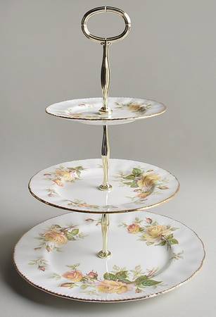 Peace Rose 3-Tiered Serving Tray (DP, SP, BB)