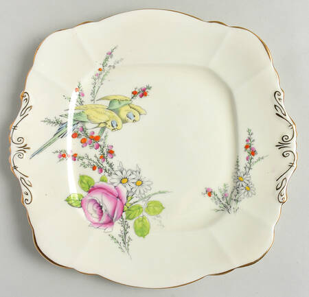 Princess Margaret Rose Square Handled Cake Plate