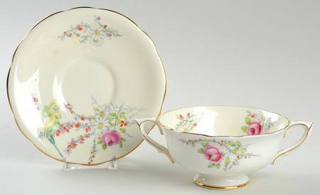 Princess Margaret Rose Footed Cream Soup Bowl & Saucer Set