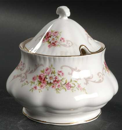 Rose Bouquet Pink Sugar Bowl & Lid