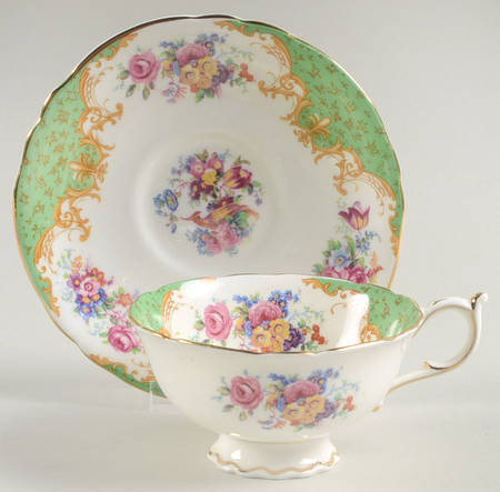 Rockingham Green Footed Cup & Saucer Set