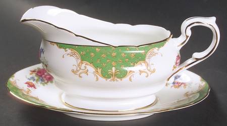 Rockingham Green Gravy Boat & Underplate