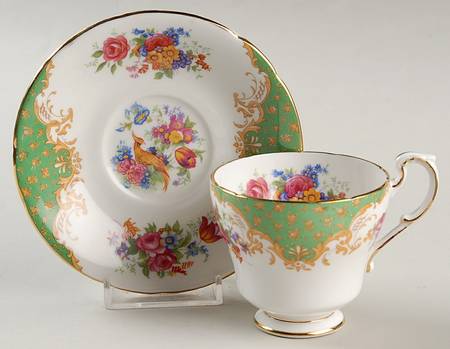 Rockingham Green Footed Demitasse Cup & Saucer Set