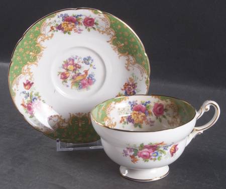 Rockingham Green Footed Cup & Saucer Set