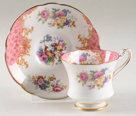 Rockingham Pink Demitasse Cup & Saucer Set