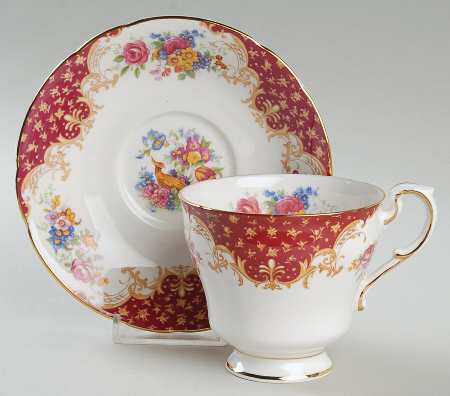 Rockingham Red Footed Cup & Saucer Set