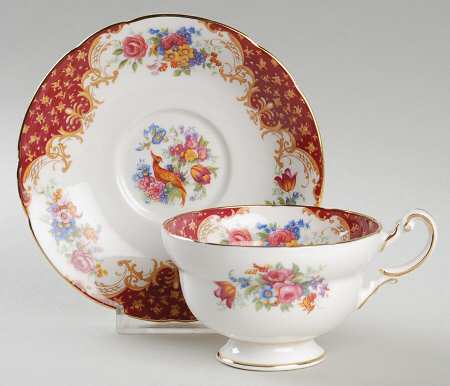 Rockingham Red Footed Cup & Saucer Set