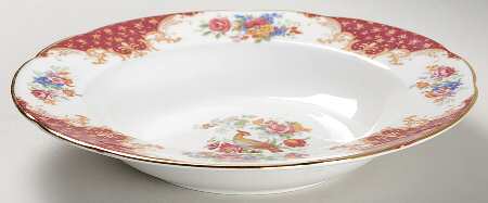Rockingham Red Rim Soup Bowl