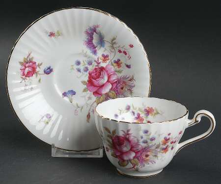 Rosealee (Ribbed Rim) Flat Cup & Saucer Set