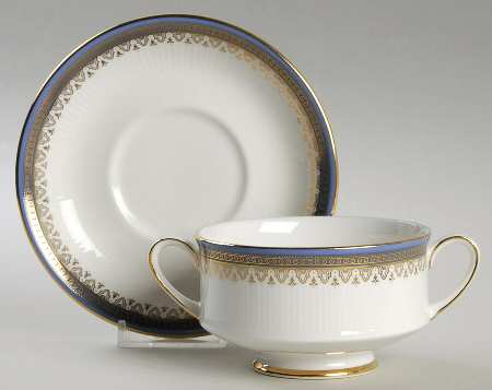 Sandringham Footed Cream Soup Bowl & Saucer Set