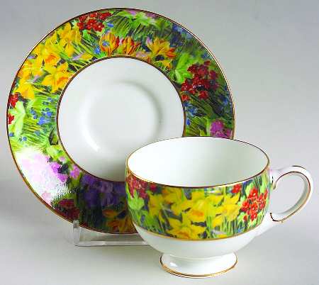 Springtime Footed Demitasse Cup & Saucer Set