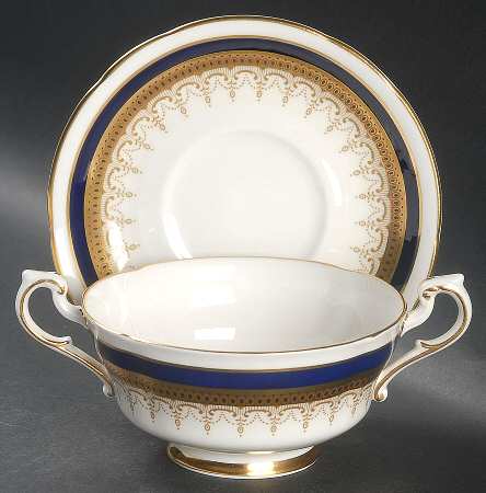 Stirling Footed Cream Soup Bowl & Saucer Set
