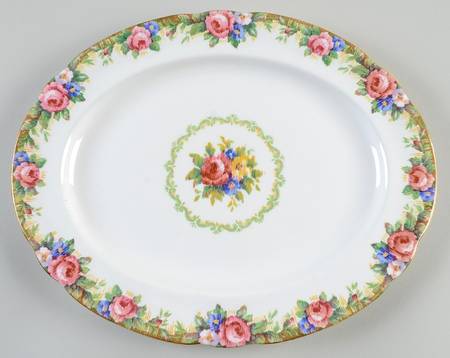 Tapestry Rose White 12" Oval Serving Platter