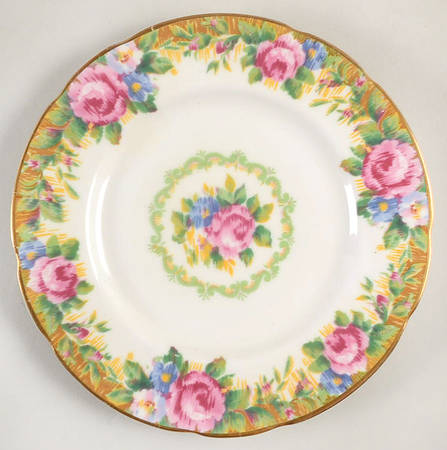 Tapestry Rose White Bread & Butter Plate