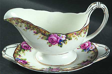 Tapestry Rose White Gravy Boat