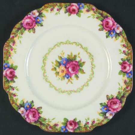 Tapestry Rose White Square Salad Plate