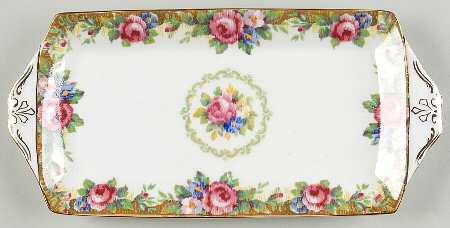 Tapestry Rose White Large Sandwich Tray