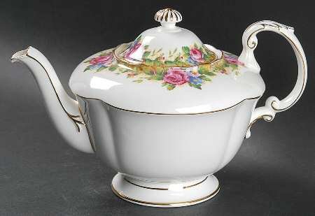 Tapestry Rose White Teapot & Lid