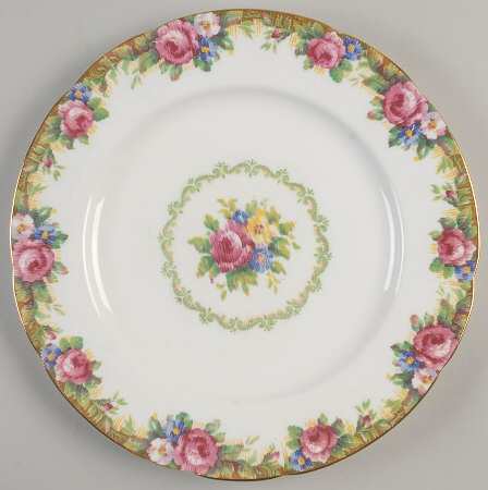 Tapestry Rose White Luncheon Plate