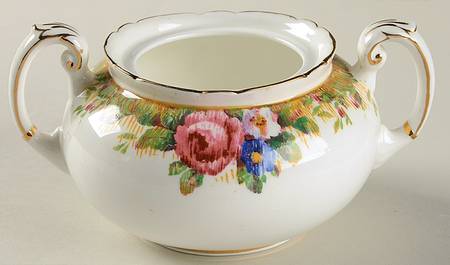 Tapestry Rose White Sugar Bowl No Lid