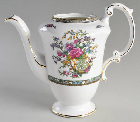 Tree of Kashmir (Gold Trim, Scalloped) Coffee Pot No Lid