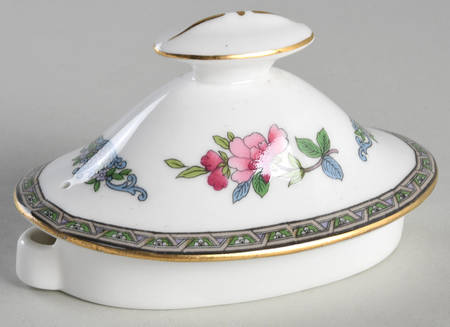 Tree of Kashmir (Gold Trim, Scalloped) Lid for Teapot