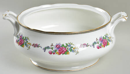 Tree of Kashmir (Gold Trim, Scalloped) Tureen No Lid