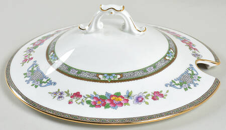 Tree of Kashmir (Gold Trim, Scalloped) Lid for Tureen