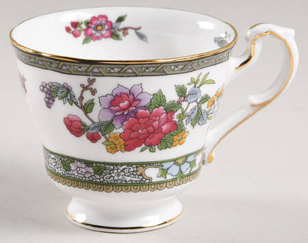Tree of Kashmir (Gold Trim, Scalloped) Footed Demitasse Cup