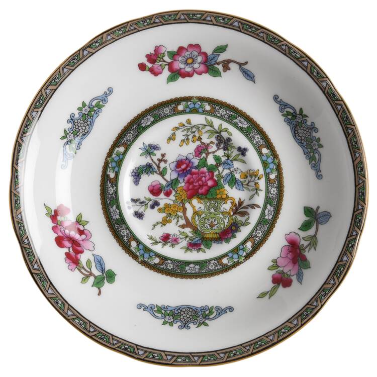 Tree of Kashmir (Gold Trim, Scalloped) Saucer for Footed Cup