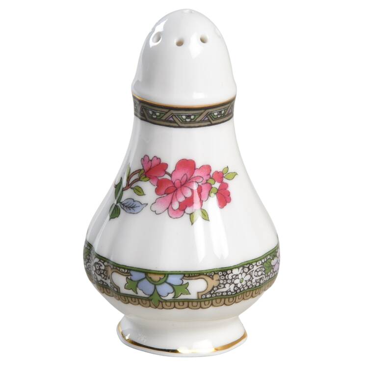Tree of Kashmir (Gold Trim, Scalloped) Pepper Shaker